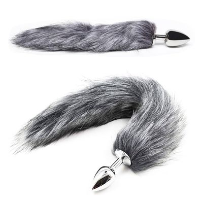 K2YC- 16.7-Inch Stainless Steel Male Women Artificial Fox Tail Exercise Anil Plug Kit with Fluffy Plush for Special Holidays, Can Satisfy Any Idea You Have, Bring Some Nove (Yellow)
