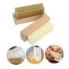 FRCOLOR Wood Handle Cleaning Brush Set with Hard and Soft Bristles 2pcs Versatile Household Laundry Stain Brush for Shoes and Clothes Cleaning view 3