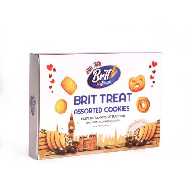 Brit Treat Cookie Assorted 300g Box | Assorted Butter Cookies | Premium Festive Gift Box | Rich Buttery Taste | Perfect for Christmas, Holidays & Corporate Gifting - You Everyday Snack (Pack of 4)