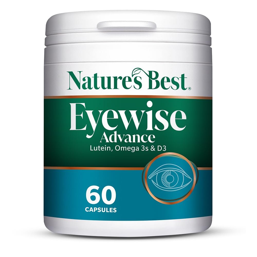 Natures Best Eyewise Advance with Lutein & Zeaxanthin - Supplement for the Eyes, with Omega 3 DHA & Vitamin D3-60 Capsules (2 Month Supply)