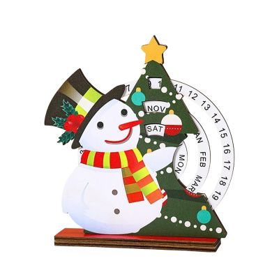 Piceioep Artisanal Wooden Arrival Calendar Christmas Clock Decoration Green Permanent Celebratory Home Deck Christmas Clock