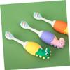 MOLUCKFU Kids Dinosaur Toothbrush Soft Bristles Small Head Independent Pack Cartoon Silicone Oral Care Suitable for Boys and Girls Toddlers Random Color view 3