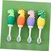 MOLUCKFU Kids Dinosaur Toothbrush Soft Bristles Small Head Independent Pack Cartoon Silicone Oral Care Suitable for Boys and Girls Toddlers Random Color view 4