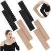4 Pairs Compression Arm Sleeves for Women, Plus Size Arm Shapers for Women, Upper Arms Compression Sleeves, Elastic Slimming Fitness Shapers (2 Black, 2 Skin) view 1