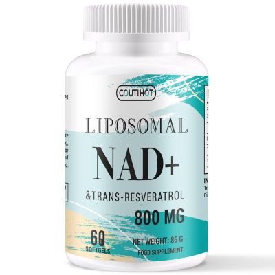 COUTIHOT Liposomal NAD+ & Trans-Resveratrol 800mg 60 Softgels | High Strength 2-in-1 Formula with NAD+ 500mg & Resveratrol 300mg | Non-GMO (60 Count (Pack of 1))