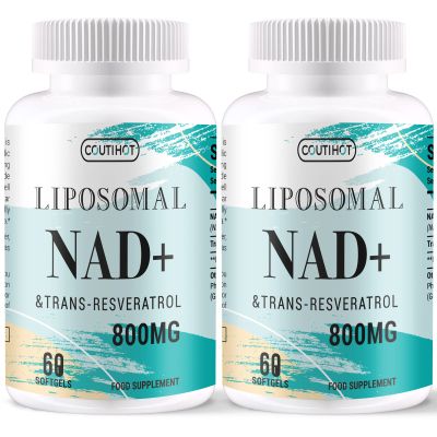 COUTIHOT Liposomal NAD+ & Trans-Resveratrol 800mg 60 Softgels | High Strength 2-in-1 Formula with NAD+ 500mg & Resveratrol 300mg | Non-GMO (60 Count (Pack of 2))