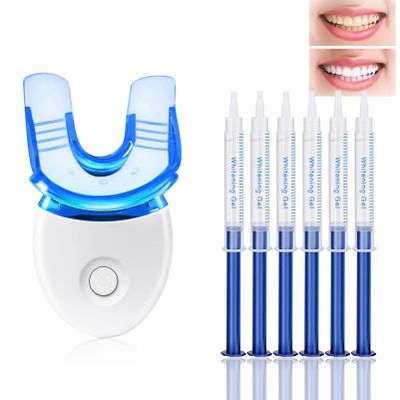 LED Teeth Whitening Kit for Home Use,6 Whitening Gels&Lighted Mouth Tray,Safe Teeth Whitener for All Teeth Types,Effective Teeth Bleaching Kit for Stains Removal, Easy to Use for Smokers Coffee Lovers