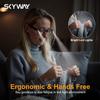 SKYWAY USB Rechargeable Reading Glasses with Lights, Bright LED Lighted Readers for Women Men, Anti-Blue Light Lens, Hands-Free Illumination for Reading/Crafts/Night Use(Tortoiseshell,+2.0) view 2