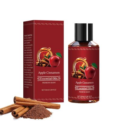 Apple Cinnamon Essential Oil, Cinnamon Apple Hair Oil, Fall Scented Essential Oils for Diffusers for Home, Body, Soap Making, Massage (100ml, 1pc)
