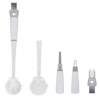 2 Set 5-in-1 Washing Up Brush, Kitchen Scrub Brush,Small Cleaning Brushes for Cleaning Bottle Cup Sink Kitchen,Angle Stiff Bristle Cleaning Brushes (White)