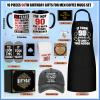 90th Birthday Gifts for Men Coffee Mug Set, 90th Birthday Party Supplies, Turning 90 Gift with 11 Oz Ceramic Cup Baseball Cap Apron Sock Bracelet Toilet Paper Keychain for Him, Dad, Husband, Friends view 3