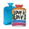 Myfsucce 2L Hot Water Bottle with Cover Love is Love Quote Print - Reusable PVC Hot Water Bag for Pain Relief, Cramps & Warmth (12.2x8in) view 1
