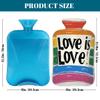 Myfsucce 2L Hot Water Bottle with Cover Love is Love Quote Print - Reusable PVC Hot Water Bag for Pain Relief, Cramps & Warmth (12.2x8in) view 2
