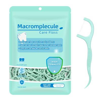 300 Mint Dental Floss Sticks with Two Strands, Floss Sticks Dental for Teeth Care Dental Cleaning Sticks for Removing Plaque and Food Debris