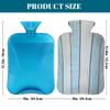 Myfsucce 2L Hot Water Bottle with Cover Blue White Wooden Print - Reusable PVC Hot Water Bag for Pain Relief, Cramps & Warmth (12.2x8in) view 2