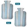 Myfsucce 2L Hot Water Bottle with Cover Blue White Wooden Print - Reusable PVC Hot Water Bag for Pain Relief, Cramps & Warmth (12.2x8in) view 4