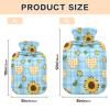 Summer Sunflower Fresh Green Aesthetic hot-Water Bottle with Soft Cover, 2L hotwater Bag for Tummy Warmer, Tummy Warmer, Bolsa Caliente para Dolores musculares view 3