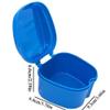ACESOME 3Pcs Portable Retainer Case, Denture Box, 9.5X 9.5 x 6cm, False Teeth Container with Flushable Basket, PP Denture Bath Box, Retainer Box Storage for Home & Travel (Dark Blue) view 2