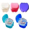 ACESOME 3Pcs Portable Retainer Case, Denture Box, 9.5X 9.5 x 6cm, False Teeth Container with Flushable Basket, PP Denture Bath Box, Retainer Box Storage for Home & Travel (Dark Blue) view 3