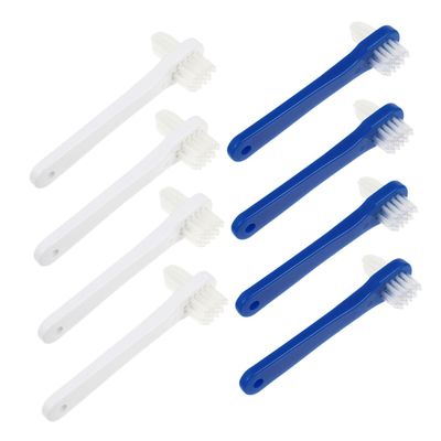 FONDOTIN 8Pcs Denture Cleaning Toothbrush with Soft Bristles for Gentle Gum Care Hard Brush for Thorough False Teeth and Retainer Cleaning Food Particle Removal