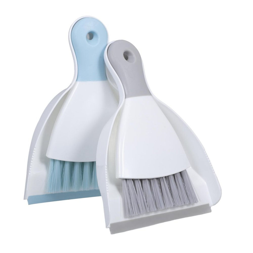 LOLIPPYY 4pcs Mini Handheld Broom and Dustpan Set with Ergonomic Design for Dormitory Keyboard and Car Cleaning Portable Small Dustpan Brush Tool for Tight Corners and Debris Removal