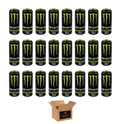 Monster Energy Drink Flavours | Juiced, Zero Sugar, Ultra, Monarch, Fiesta Mango, Strawberry Dreams, VR46, Punch | High Caffeine Sports Energy Drink (Energy Green - ZeroSugar - 500ml x 24Pack)