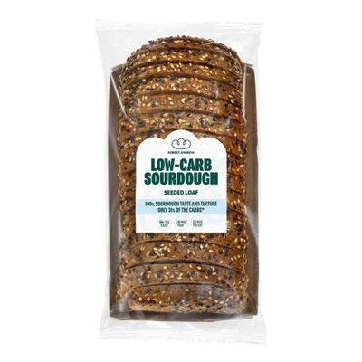 ROBERT ANDREW Low-Carb Sourdough Seeded Loaf, 3.2g Carbs 5.3g Protein 76 Kcal, High Protein & Fibre, Sliced Bread, Freshly Baked Daily, Freezer Friendly, 300g