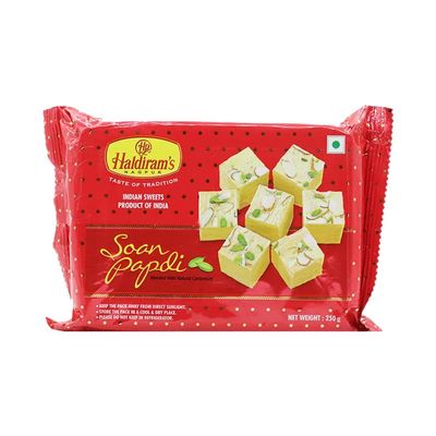 Haldiram'S Soan Papdi 250g Authentic Indian Sweet Traditional Soft Flaky Dessert Perfect Snack for Festivals Diwali Pack of 1