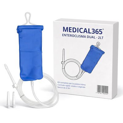 Medical365 Enteroclisma Klisteerset 2 Litre with Hose, Two Rigid Needles and Bag