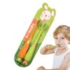 Tktouci Kids Toothbrush, Carrot-Shaped Cute Toothbrushes | Cleaning Gum Care Soft Bristle Manual for Toddler Brushing Ages 3+ Babies Boys Household Travel Bathroom Shower