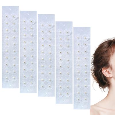 100Pcs Ear Seeds Gold Ear Seeds Acupuncture Auricular Sticker Disposable ACU Seeds Self-Care Acupressure Beads Ear Seeds for Anxiety Massage Earseed Patch Studs for Men Women Relax