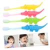 NOLITOY 8pcs Cartoon Boy Girl Tooth Cleaning Tool Supple Bristle Toothbrush for Boys and Girls Cleaning Accessories Cute Crocodile Design for Home Use Age Years Old Random Color view 2