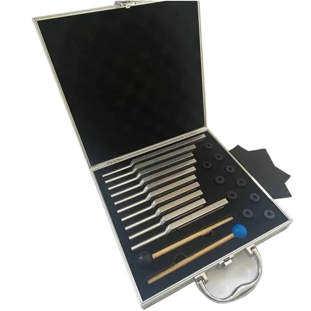 Tuning Forks Set Percussion Instruments 174/285/396/417/528/639/741/852/963/432 Fork Sets for Healing Chakra,Sound Therapy(Silver Suit)
