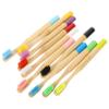 TOGEVAL 10pcs Boy Girl's Toothbrush Bamboo Soft Bristles for Boys and Girls Camping Travel Portable Use