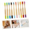 TOGEVAL 10pcs Boy Girl's Toothbrush Bamboo Soft Bristles for Boys and Girls Camping Travel Portable Use view 4