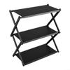 Lightweight 3 Tier Folding Storage Rack with Carbon Steel Construction, Portable with Multi Layer Storage Capability, Suitable for Various Indoor and Outdoor Uses view 1