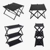 Lightweight 3 Tier Folding Storage Rack with Carbon Steel Construction, Portable with Multi Layer Storage Capability, Suitable for Various Indoor and Outdoor Uses view 3