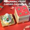 Unique Desk Calendar With LED Lighting Paper Sculpture Memo Pad Handmade Paper Carving Art Desktop Decoration Office Desk Accessory view 2