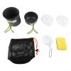 Portable Cookware Set for Campers Lightweight NonStick Pots and Pans for Easy Carry (Green handle) view 2
