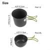 Portable Cookware Set for Campers Lightweight NonStick Pots and Pans for Easy Carry (Green handle) view 3
