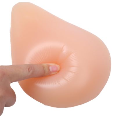 AKAFKKPYXSD Teardrop Shaped Silicone Breast Forms Women Mastectomy Prosthetic Self-adhesive Enlargement Pads For Crossdresser Transgender Cosplay(CupD :400g, Right Side Only)