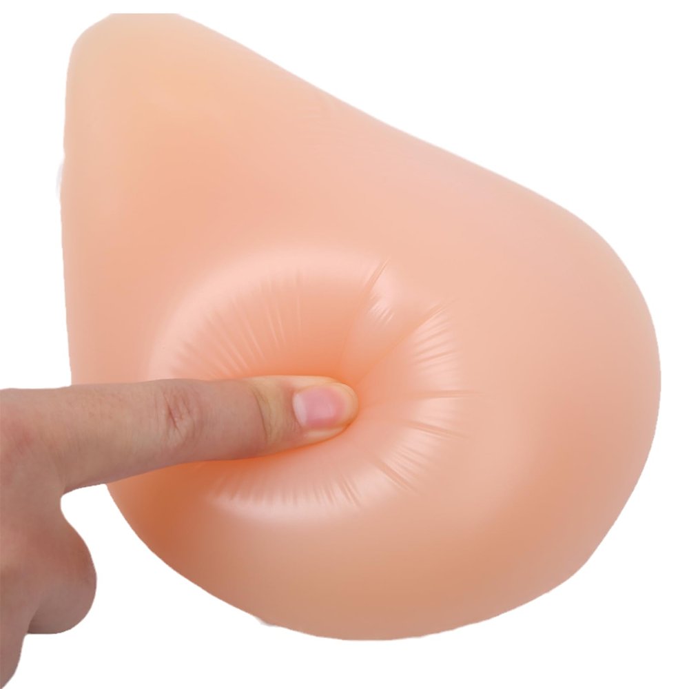 AKAFKKPYXSD Teardrop Shaped Silicone Breast Forms Women Mastectomy Prosthetic Self-adhesive Enlargement Pads For Crossdresser Transgender Cosplay(CupD :400g, Right Side Only)