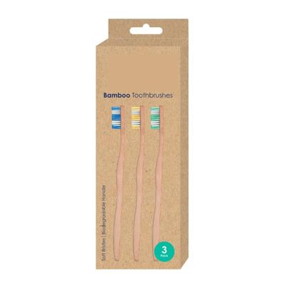 Bamboo Toothbrushes 3 Pack Eco-Friendly Toothbrushes with Soft Bristles and Biodegradable Handles for a Sustainable, Natural Smile