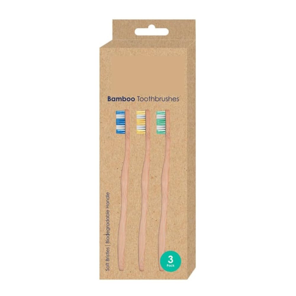 Bamboo Toothbrushes 3 Pack Eco-Friendly Toothbrushes with Soft Bristles and Biodegradable Handles for a Sustainable, Natural Smile