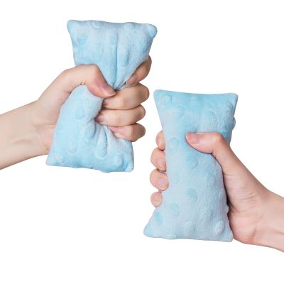 BOLGRLONG 2PC Palm Protector Filled with PP Cotton, Hand Contracture Cushions Made of Blue Velvet Fabric, Finger Grip with Elastic Band for Stroke Hand, Arthritis Parkinson Dementia