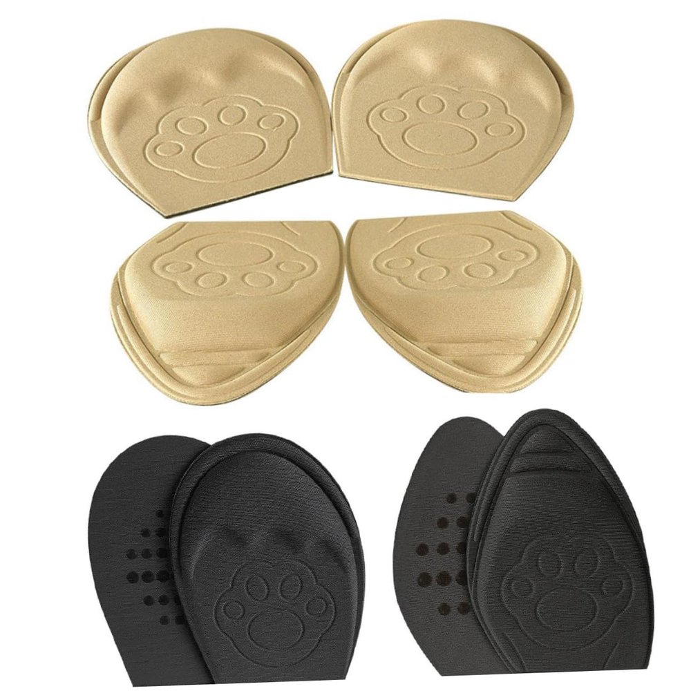 GALPADA 4pairs Slip Foot Support Comfortable Shoe Insoles Sticky Half Insole Adhesive Shoe Inserts for Metatarsal Pad