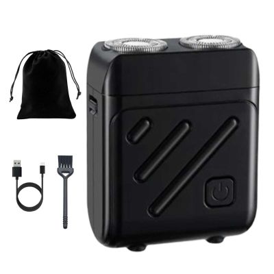 Bccnerty Shaver, Portable 360 Rotary Dual Ring Electric Shaver, 2026 New Upgrade Waterproof Double Head Razor, Wet & Dry Use, One-Button Electric Shaver for Home Travel Business (Black)