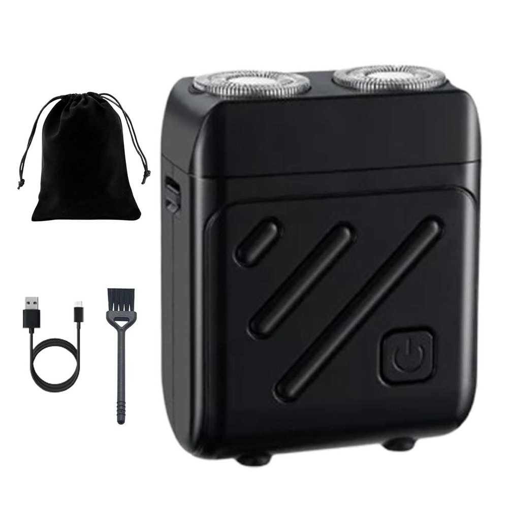 Bccnerty Shaver, Portable 360 Rotary Dual Ring Electric Shaver, 2026 New Upgrade Waterproof Double Head Razor, Wet & Dry Use, One-Button Electric Shaver for Home Travel Business (Black)