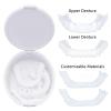 2 Pairs Instant Veneers Dentures, Cosmetic Whitening Snap on False Teeth Veneers Temporary Smile Fake Teeth, Top and Bottom Clip in Teeth Veneers for Men & Women view 2