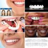 2 Pairs Instant Veneers Dentures, Cosmetic Whitening Snap on False Teeth Veneers Temporary Smile Fake Teeth, Top and Bottom Clip in Teeth Veneers for Men & Women view 3